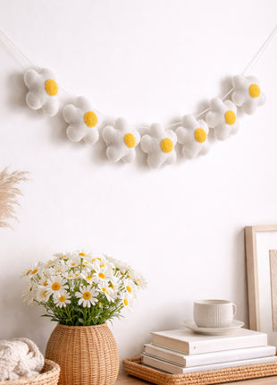 Flower Wool Felt Garland  Home Decor