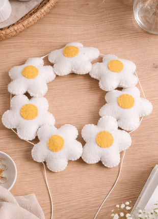 Flower Wool Felt Garland  Home Decor