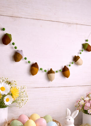 Acorns Wool Felt Garland  Home Decor