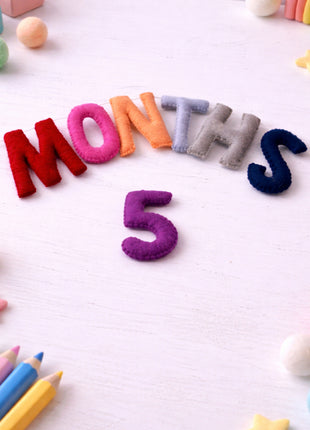 1-12 Numbers & Months Wool Felt Garland – 8–10 cm Multicolor Letters