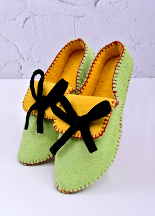 Handmade Natural Wool Felt Slippers – Soft Colorful Felt Sleepers | Cozy Indoor House Shoes | Lightweight & Breathable Footwear (Buy 1 Get 1)