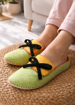 Handmade Natural Wool Felt Slippers – Soft Colorful Felt Sleepers | Cozy Indoor House Shoes | Lightweight & Breathable Footwear (Buy 1 Get 1)
