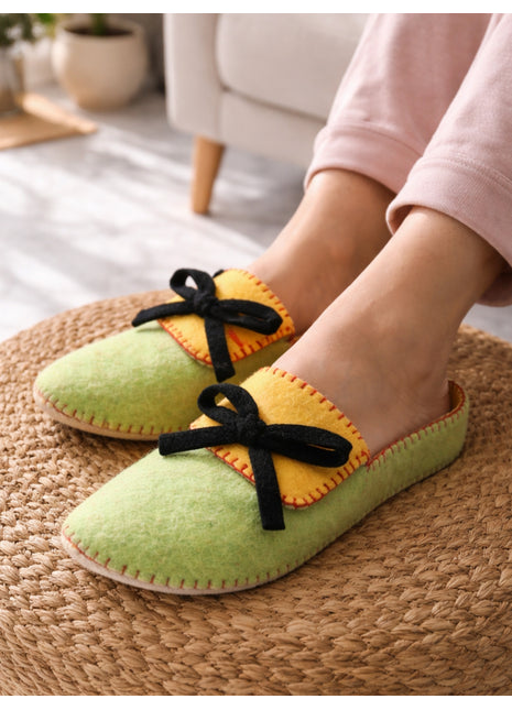 Handmade Natural Wool Felt Slippers – Soft Colorful Felt Sleepers | Cozy Indoor House Shoes | Lightweight & Breathable Footwear (Buy 1 Get 1)