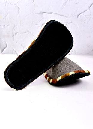 Handmade Natural Wool Felt Slippers – Gray Soft Felt Sleepers | Lightweight & Breathable Footwear US7 Size