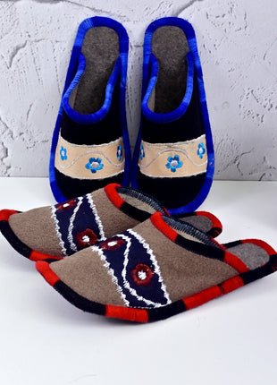 Handmade Natural Wool Felt Slippers – Soft Felt Sleepers | Lightweight & Breathable Footwear US7 Size (Set of Two)