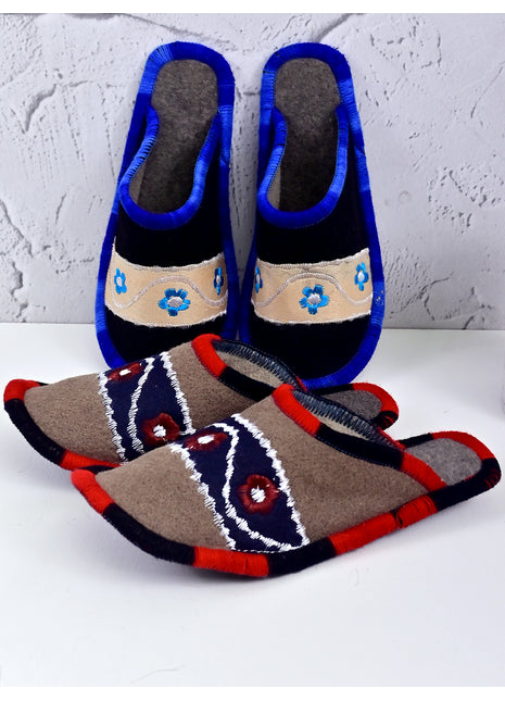 Handmade Natural Wool Felt Slippers – Soft Felt Sleepers | Lightweight & Breathable Footwear US7 Size (Set of Two)