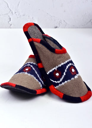 Handmade Natural Wool Felt Slippers – Designer Soft Felt Sleepers | Lightweight & Breathable Footwear US7 Size