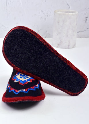 Handmade Natural Wool Felt Slippers | Lightweight & Breathable Footwear US7 Size (Set of Two)