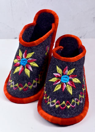 Handmade Natural Wool Felt Slippers | Lightweight & Breathable Footwear US7 Size (Set of Two)