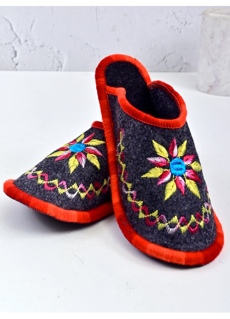 Designer Flower Soft Felt Sleepers | Lightweight & Breathable Footwear US7 Size