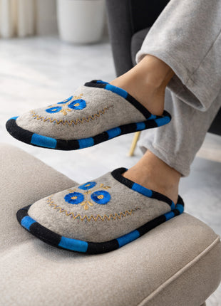 Gray Soft Felt Sleepers | Lightweight & Breathable Footwear US7 Size