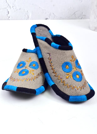 Gray Soft Felt Sleepers | Lightweight & Breathable Footwear US7 Size