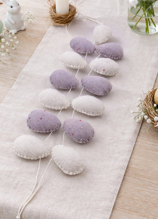 Handmade Wool Felt Egg Garland – Soft Pastel Easter & Spring Wall Hanging Décor