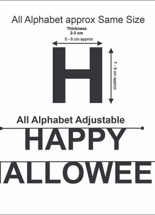 Hand-Stitched "Happy Halloween" Plush Wool Felt Banner