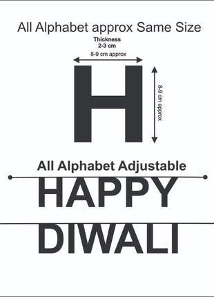 Vibrant Multicolor "Happy Diwali" Handcrafted Wool Felt Banner