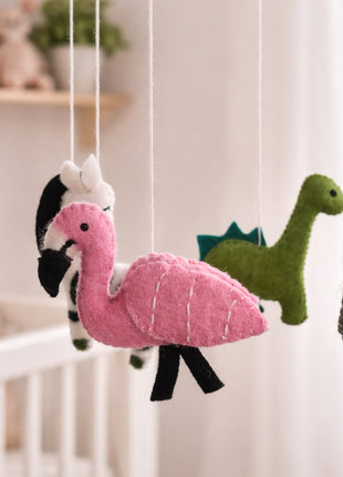 Handcrafted Wool Felt Hanging Baby Mobile – Cute Animal Nursery Decor