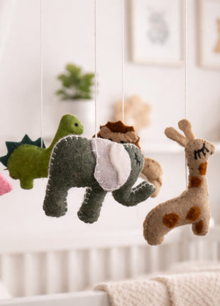 Handcrafted Wool Felt Hanging Baby Mobile – Cute Animal Nursery Decor