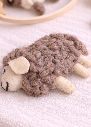 Handcrafted Wool Felt Hanging Baby Mobile – Sheep & Cloud Nursery Decor