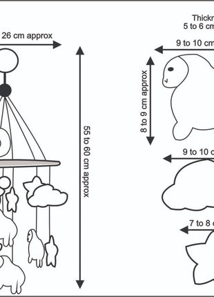 Handcrafted Wool Felt Hanging Baby Mobile – Sheep & Cloud Nursery Decor