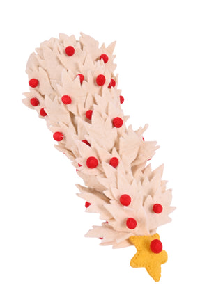 Handcrafted Cream Wool Felt Tabletop Christmas Tree