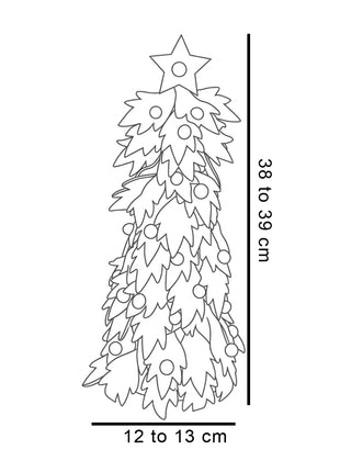 Handcrafted Cream Wool Felt Tabletop Christmas Tree