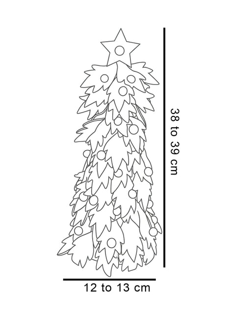 Handcrafted Cream Wool Felt Tabletop Christmas Tree