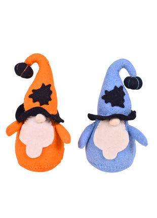 Whimsical Handcrafted Wool Felt Halloween Gnomes (Set Of Two)