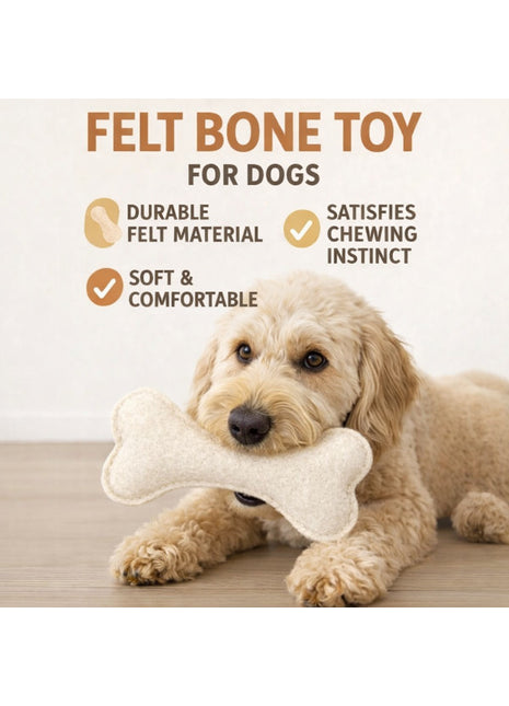 Handmade Wool Felt Bone Toy – Soft Pet-Friendly Hanging Chew Décor