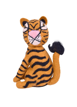 Handcrafted Whimsical Tiger Wool Felt Desk Companion