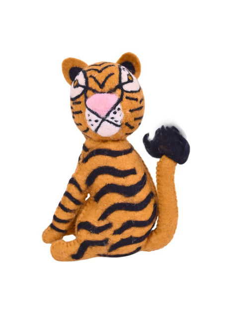 Handcrafted Whimsical Tiger Wool Felt Desk Companion