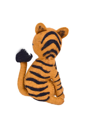 Handcrafted Whimsical Tiger Wool Felt Desk Companion