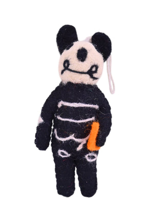 Handmade Wool Felt Car, Home Hanging Ornaments – Panda & Snowman Décor (Pack of Two)