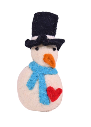 Handmade Wool Felt Car, Home Hanging Ornaments – Panda & Snowman Décor (Pack of Two)
