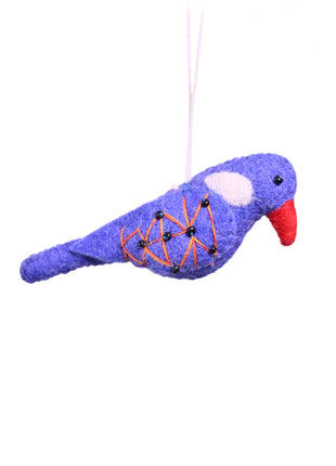 Handmade Wool Felt Hanging Birds – Decorative Soft Felt Bird Ornaments (Pack of Two)