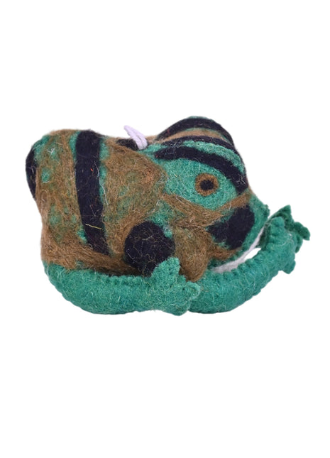 Handcrafted Earth-Tone Wool Felt Hanging Frog Ornament