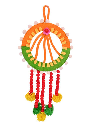 Vibrant Handcrafted Boho Wool Felt Dreamcatcher Wall Hanging