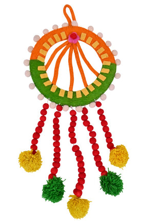 Vibrant Handcrafted Boho Wool Felt Dreamcatcher Wall Hanging