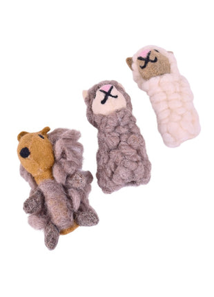 Handcrafted Whimsical Wool Felt Woodland Finger Puppets – Set of 3