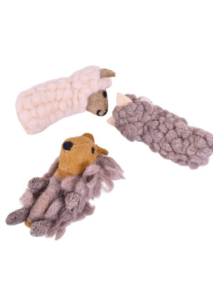 Handcrafted Whimsical Wool Felt Woodland Finger Puppets – Set of 3