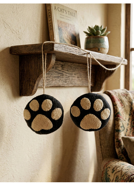 Handcrafted Whimsical Wool Felt Sloth Hanging Ornament (Pack of 2)