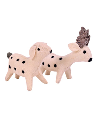 Handcrafted Spotted Fawn Wool Felt Hanging Decor – Set of 2