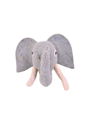 Handcrafted Whimsical Elephant Face Wool Felt Decorative Accent