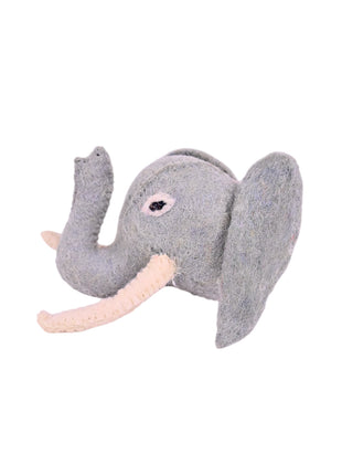 Handcrafted Whimsical Elephant Face Wool Felt Decorative Accent