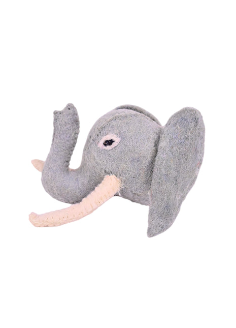 Handcrafted Whimsical Elephant Face Wool Felt Decorative Accent