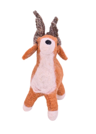 Handcrafted Rustic Wool Felt Reindeer Hanging Ornament
