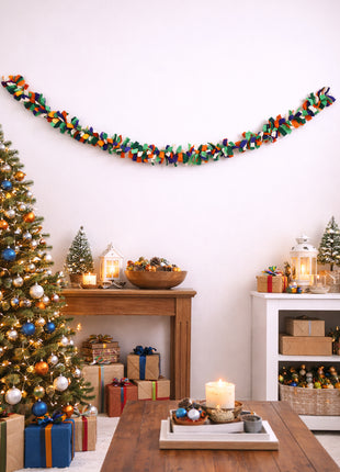Handcrafted Festive Multi-Color Wool Felt Garland