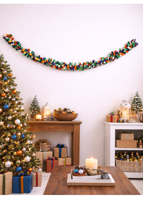 Handcrafted Festive Multi-Color Wool Felt Garland