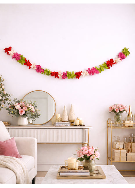 Handcrafted Vibrant Festive Wool Felt Holiday Wall Hangings Garland