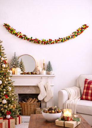 Vibrant Festive Wool Felt Holiday Wall Hangings Garland