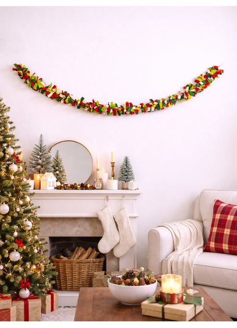Vibrant Festive Wool Felt Holiday Wall Hangings Garland